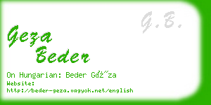 geza beder business card